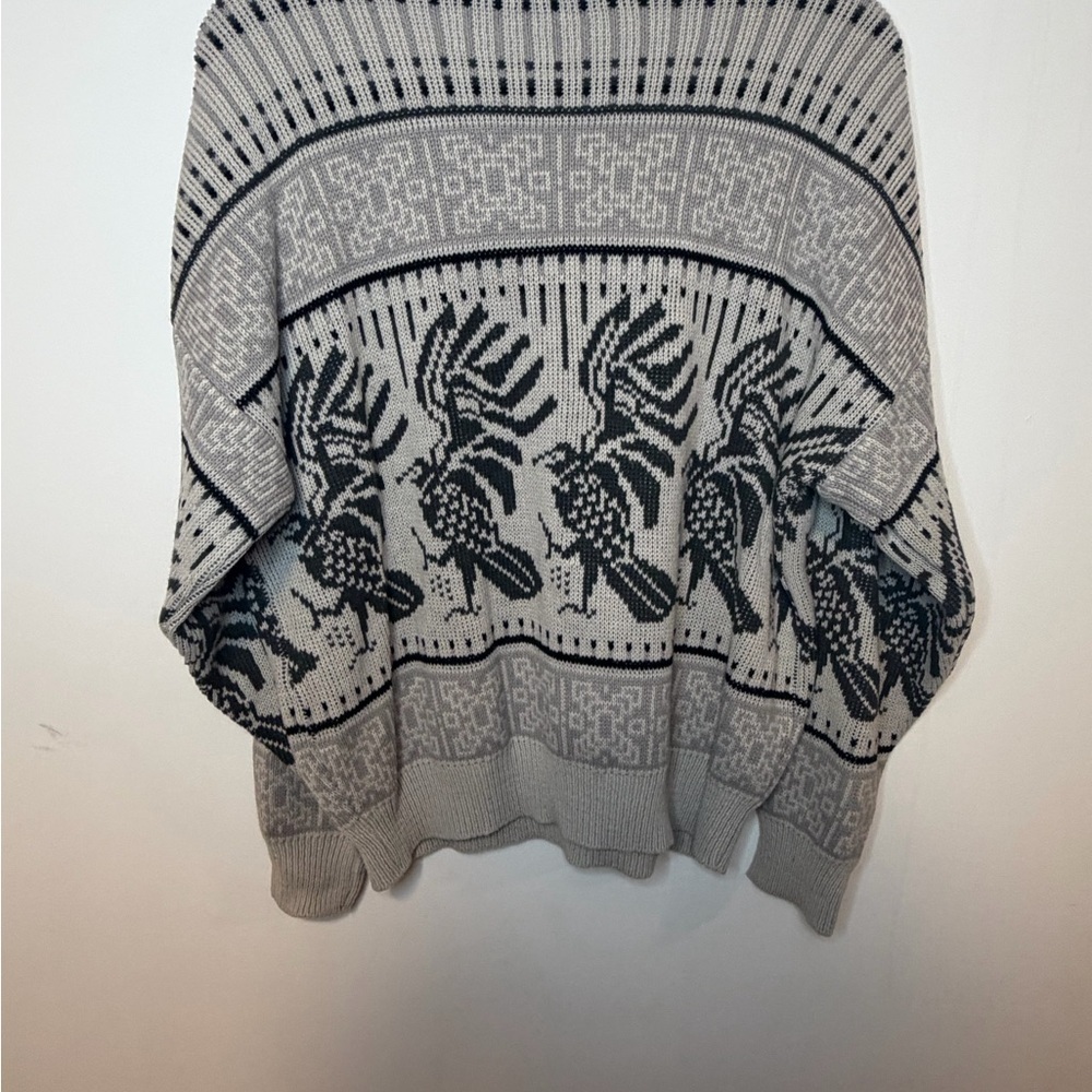 Vintage Celebrity Club Bird Knit Sweater L – 80s/90s Graphic Pattern - Picture 4 of 4